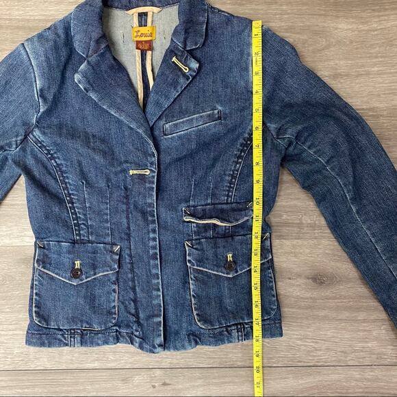 Anthropologie Louie Denim Jean Jacket Blazer 0 - Picture 8 of 9